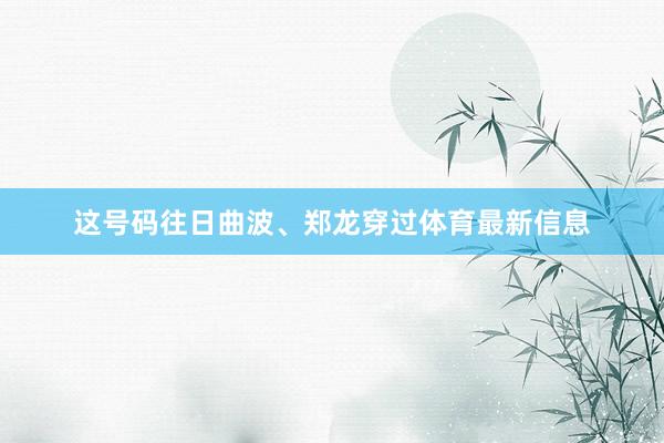 这号码往日曲波、郑龙穿过体育最新信息